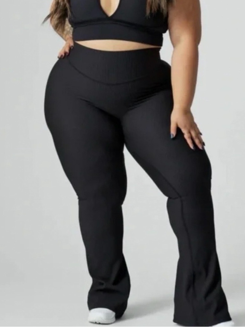 BuffBunny Black High-Waist Boot Cut Flare leggings